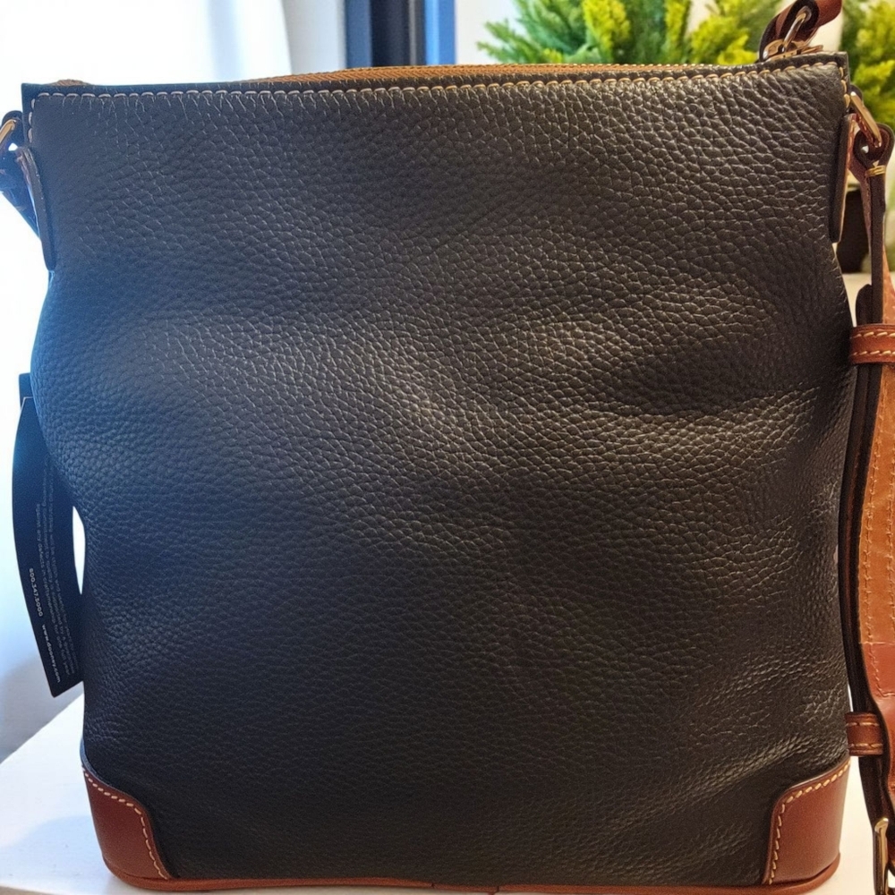Dooney & Bourke Black and Brown Crossbody Bag/Dust Bag Included - Picture 2 of 11